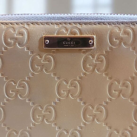 Gucci Rehab Repainted Guccissima Metal Bar Zip Around Wallet - Picture 2 of 9